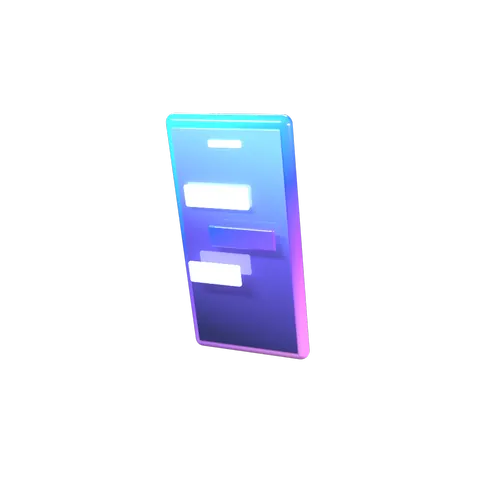 Parlak degrade renklerde 3D akıllı telefon ikonu